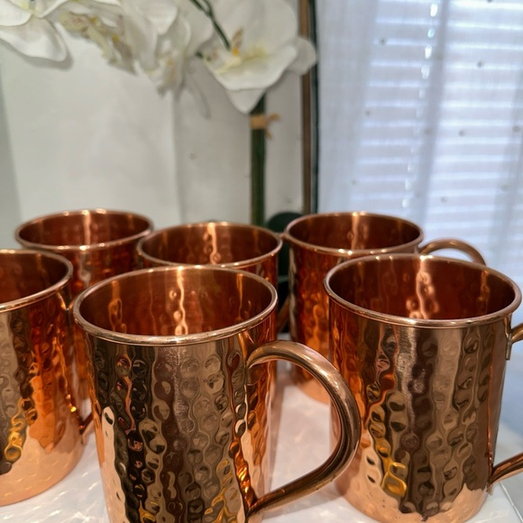 New without box Hammered Copper 100% solid copper Mugs 6 mugs total - Picture 12 of 13